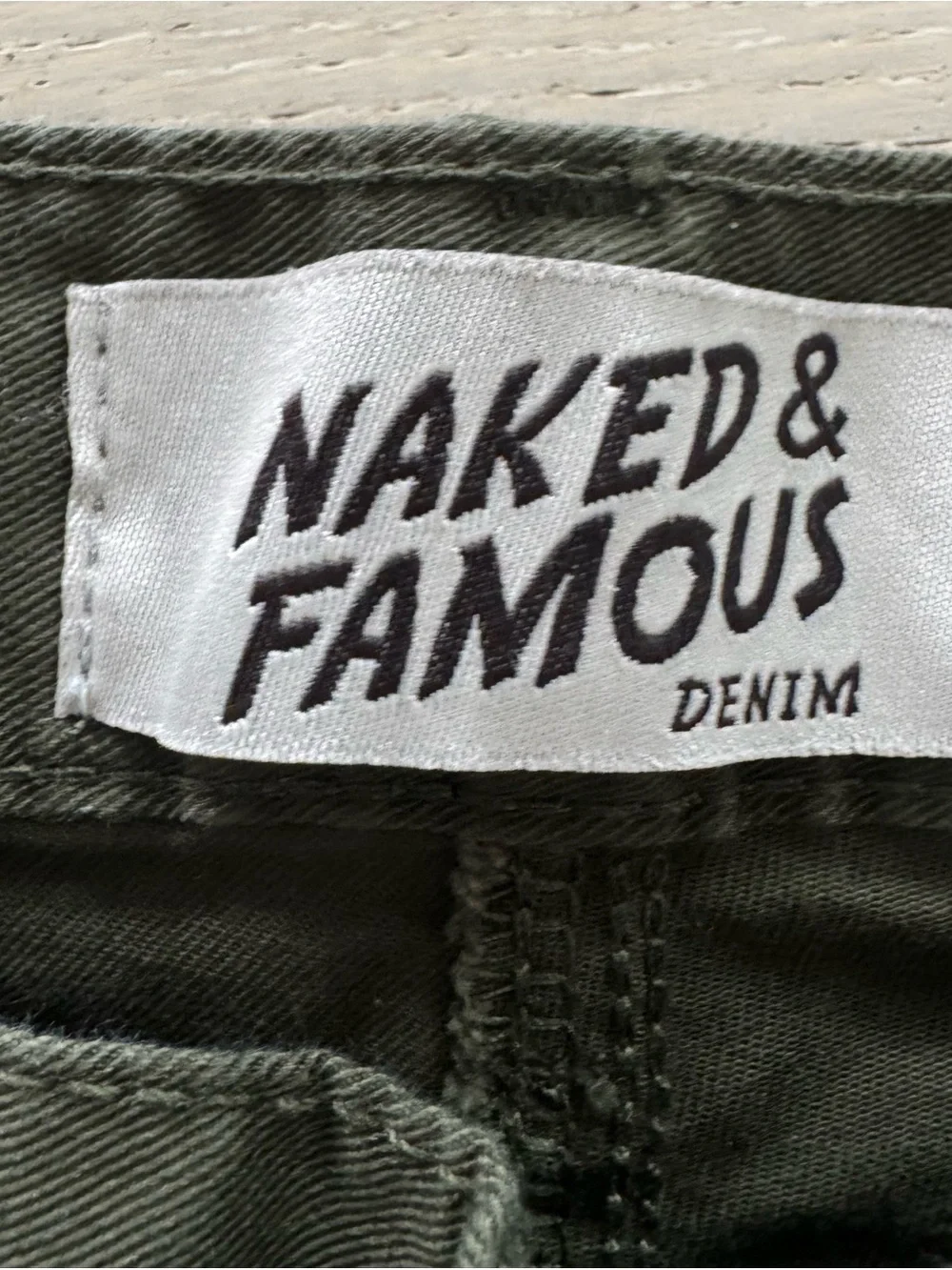 Naked & Famous Slim Chino green stretch twill Japanese Sz 30